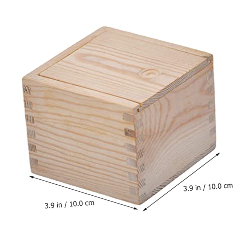 TEHAUX Box Gift Packaging Wooden Box Wood Crates Wooden Crate Jewelry Organizer Tray Unfinished Wooden Storage Square Vases for Flowers Wooden Vase TEHAUX