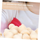 DECHOUS 40pcs Wooden Fruit Ornaments Wooden Mushroom Crafts DIY Unfinished Mushroom Natural Unfinished Mushrooms DIY Mushroom Graffiti Wooden Toy DECHOUS