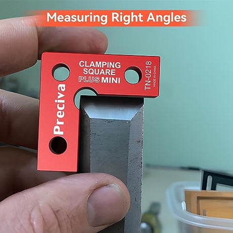 Preciva 90 Degree Mini Positioning Squares 2 Sets (2.32''x 2.32''), Aluminum Alloy Right Angle Clamps Fixing Clamp, Carpenter Corner Clamping Square Preciva