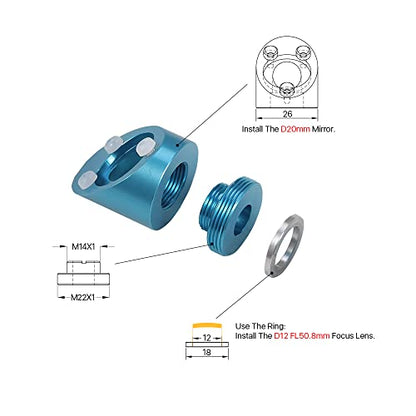 Ultrarayc k40 Laser Head with Air Assisted Connector 12mm/16mm/18mm for K40 Laser Engraving air Engraver Machine - WoodArtSupply