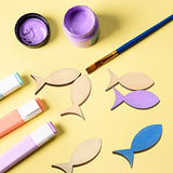 EXCEART 100 Pcs Fish Unfinished Wooden,Unfinished Wooden Fish Cutout,Fish Wood DIY Craft Cutout,Wooden Fish for Crafts,Fish Shapes Model for DIY EXCEART