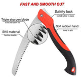 WEIMELTOY 10 Inch Heavy Duty Pruning Saw, Folding Hand Saw with SK5 Curved Blade, Triple-cut Razor Teeth Used for Trees Wood Cutting Camping WEIMELTOY