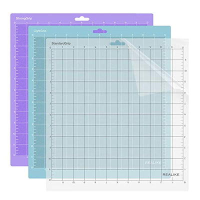 REALIKE 12x12 Cutting Mat for Cricut Maker 3/Maker/Explore 3/Air 2/Air/One(3 Mats), Gridded Adhesive Non-Slip Cut Mat for Crafts, Quilting, Sewing