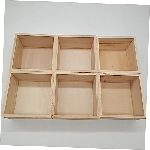 TEHAUX 2pcs No Cover Wooden Box Jewelry Holder Container Wooden Treasure Chest Unfinished Wood Boxes Small Wooden Boxes with Lids Sundries Storage TEHAUX