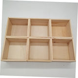 TEHAUX 2pcs No Cover Wooden Box Jewelry Holder Container Wooden Treasure Chest Unfinished Wood Boxes Small Wooden Boxes with Lids Sundries Storage TEHAUX