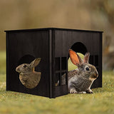 Rabbit House Wooden, Rabbit Houses and Hideouts WHEARTED, Large Rabbit Hideout Bunny House with Multiple Windows for Indoor Adult Bunnies Guinea Pigs WHEARTED