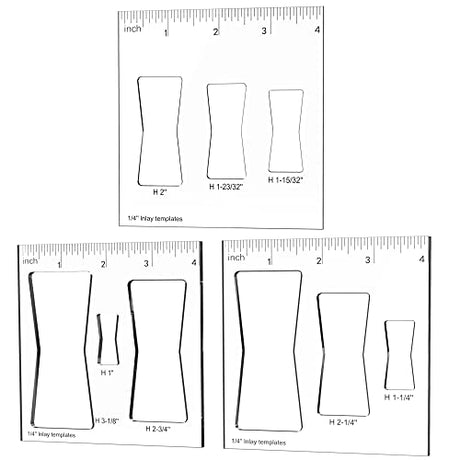 inBovoga 3 Pcs Router Templates for Woodworking, Bowtie Router Template Jig Kit, Butterfly Inlay Template Decorative inBovoga