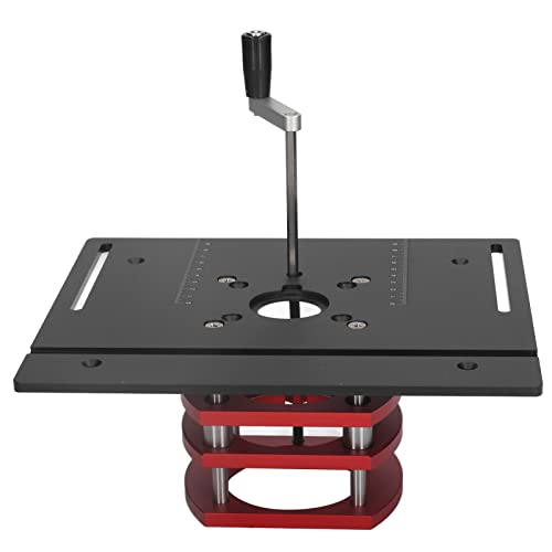 Alvinlite Router Lift Kit Manual Lifting Router Lift System Kit Router Table Saw Insert Base Plate for Router Plates and Lift Systems(Black) Alvinlite