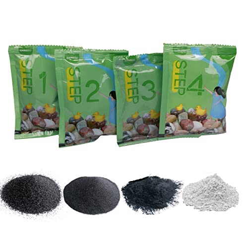 4 Step Rock Tumbler Grit Kit, Polish Kit Silicon Carbide Aluminum Oxide Media Polish for 3 LB Rock Tumbler GANGOU