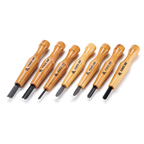 Mikisyo Power Grip Carving Tools, 7 Piece Set (Japan Import) - WoodArtSupply