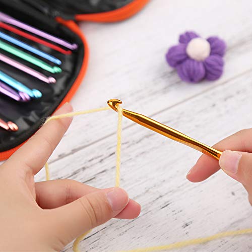 IMZAY 54 Pcs Crochet Needles Set, Crochet Hooks Kit with Storage Case,  Ergonomic Knitting Needles Blunt Needles Stitch Marker DIY Hand Knitting  Craft