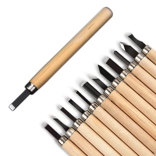 Wood Carving Tools Kit-Premium12pcs SK5 Hand Carving Tools Set,Professional Carving Kits for Beginners, Perfect Carving Knife Set for Carving - WoodArtSupply