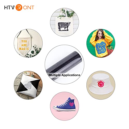 HTVRONT Gold Glitter HTV Vinyl Roll-12 x 15FT Gold Glitter Heat Transfer Vinyl for Shirts, Glitter Iron on Vinyl for All Cutter Machine，Easy to Cut HTVRONT