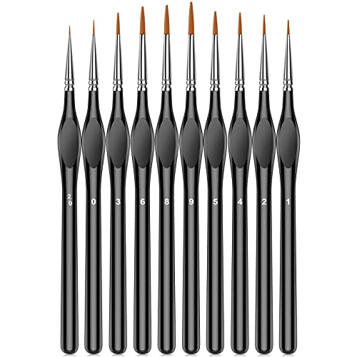 Miniature Paint Brushes,10Pcs Small Fine Tip Paintbrushes, Micro Detail Paint Brush Set, Triangular Grip Handles Art Brushes Perfect for Acrylic, Cocoaland