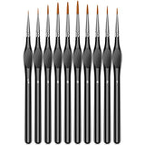 Miniature Paint Brushes,10Pcs Small Fine Tip Paintbrushes, Micro Detail Paint Brush Set, Triangular Grip Handles Art Brushes Perfect for Acrylic, Cocoaland
