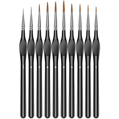 Miniature Paint Brushes,10Pcs Small Fine Tip Paintbrushes, Micro Detail Paint Brush Set, Triangular Grip Handles Art Brushes Perfect for Acrylic,