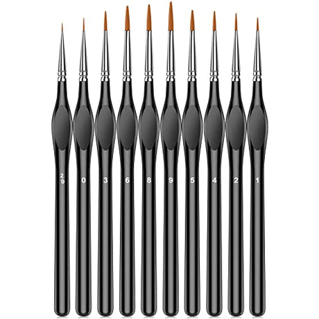 Miniature Paint Brushes,10Pcs Small Fine Tip Paintbrushes, Micro Detail Paint Brush Set, Triangular Grip Handles Art Brushes Perfect for Acrylic, Cocoaland
