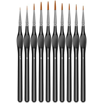 Miniature Paint Brushes,10Pcs Small Fine Tip Paintbrushes, Micro Detail Paint Brush Set, Triangular Grip Handles Art Brushes Perfect for Acrylic,