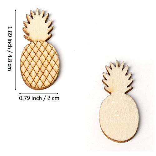 JANOU 50pcs Pineapple Wood Cutouts DIY Craft Embellishments Gift Unfinished Wooden Ornaments Decoration JANOU