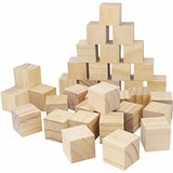 Wood Blocks for Crafts, Unfinished Wood Cubes, 1 Inch Natural Wooden Blocks, Pack of 50 Wood Square Blocks, Wooden Cubes for Arts and Crafts and DIY SIWUCHYE