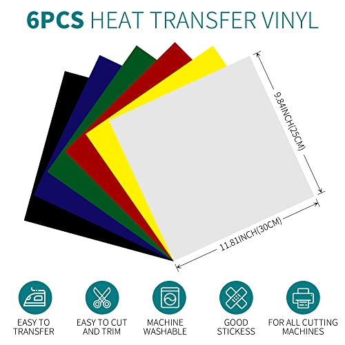 HTV Heat Transfer Vinyl Bundle: 47 Pack 12 x 10 Iron on Vinyl for  T-Shirt, 33 Assorted Colors with HTV Accessories Tweezers for Cricut,  Silhouette