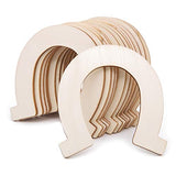 48 Pcs Horseshoe Unfinished Wood Cutouts Wooden Horseshoe for DIY Craft, Party,Wedding and Birthday Apol