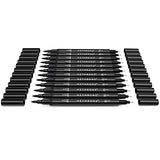 Hethrone Black Markers for Drawing - Marker Pens Brush Pens for Artists Felt Tip Pens Calligraphy Pens 12 Pack Hethrone