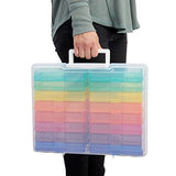 Bright Creations 16 Transparent 4x6 Photo Storage Boxes and Organizer with Handle for Pictures, Art Supplies (Rainbow Colors) Bright Creations