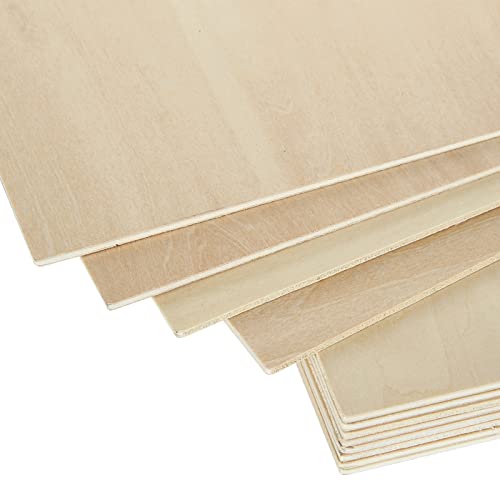 12 Pack 1/8 inch Basswood Sheets 12x12 Square 3mm Plywood Sheets Unfinished Wood Sheets Bass Wood Plywood for Laser Cutting Crafts Mini House ZOEYES