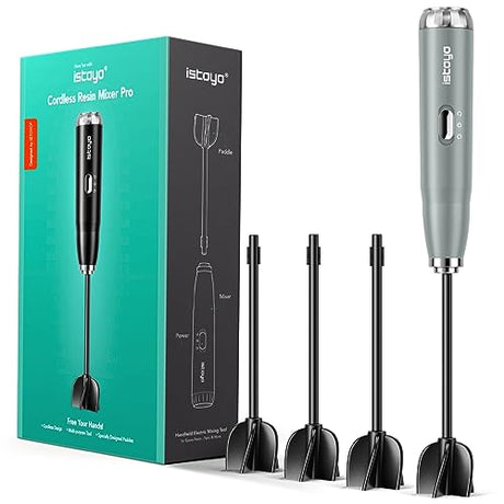 ISTOYO Premium Resin Mixer, Handheld Battery Epoxy Mixer for Saving Your Wrist, Epoxy Resin Mixer Pro, Resin Stirrer for Resin, Resin Molds, Silicone ISTOYO