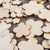 Sewroro 100pcs Flower Wood Cutouts Unfinished Wood Plum Slices Flower Wooden Wood Flower Slices Cut Wooden Plum Nativity Ornaments DIY Gifts in Bulk Sewroro