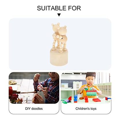 MILISTEN 2 Pcs White Embryo Ornament Unfinished Wooden Figures Toddler playset Wood peg Doll Wooden peg People Unfinished Wooden Doll Animal