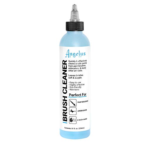 Angelus Airbrush Cleaner, 8 Ounce- Cleaning Solution for Airbrush Sprayers, Paint Brushes, Artist Tools - Made in USA - WoodArtSupply