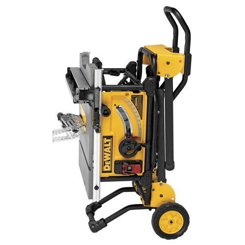 DEWALT 10 Inch Table Saw, 32-1/2 Inch Rip Capacity, 15 Amp Motor, With  Rolling/Collapsible Stand (DWE7491RS)