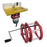 Router Lift Base, Aluminum Alloy Stainless Steel 4 Jaw Clamping, Strong Grip Firm Clamping Router Table Lifting System Base, 51mm Lifting Sturdy Rust Yunseity