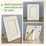 RYKOMO 6 PCS DIY Wood Picture Frames Unfinished Solid Wood Photo Picture Frames for 4 x 6 in Photos, Standing Wooden Photo Frames for Crafts Wood, RYKOMO
