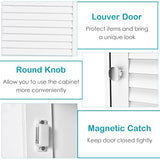 COSTWAY Bathroom Wall Cabinet, Large Capacity Storage Cabinet w/Single Louver Door & Height Adjustable Shelf, Wood Wall Mounted Medicine Cabinet for COSTWAY