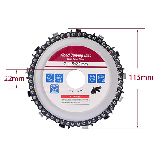 SHININGEYES 4 1/2 inch Wood Carving Disc Cut Chain Grinder Disc Chainsaw Grinding Wheel Chain Blade Circular Plate 7/8" Arbor, Circular Saw Blade 13 SHININGEYES