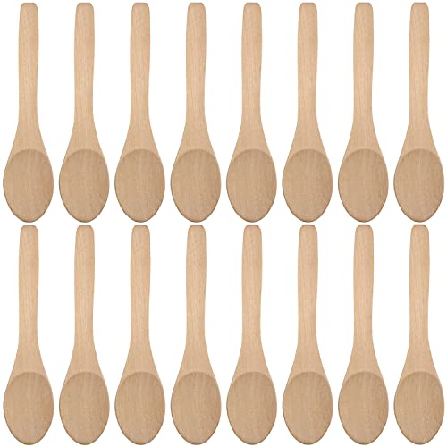 30 Pcs Small Wooden Spoons Cooking Condiments Spoons Mini Tasting Spoons 4.7 inch for Salt, Honey, Coffee, Tea, Sugar, Jam, Mustard - WoodArtSupply