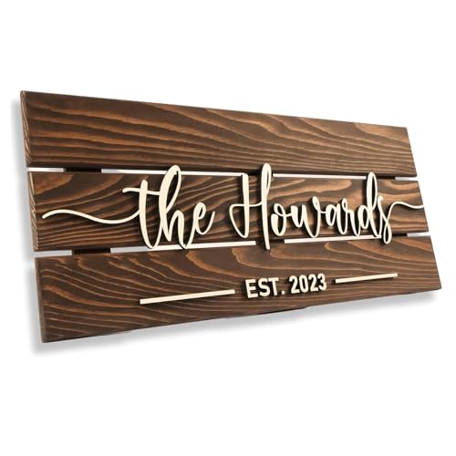 Custom Wood Name Sign - Business Sign, Wedding Gifts, Couple Gifts, Last Name Sign, Location Sign, Door Sign, Welcome Sign for Every Milestone - WoodArtSupply