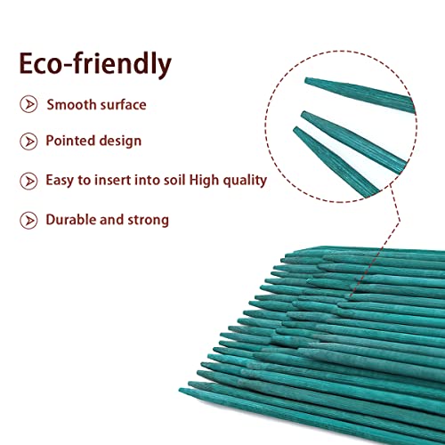 50 Pcs Plant Sticks Green Plant Stakes, Plant Support Garden Stakes for Indoor and Outdoor Plants, GAGINANG Sturdy Garden Wood Bamboo Sticks, Floral GAGINANG