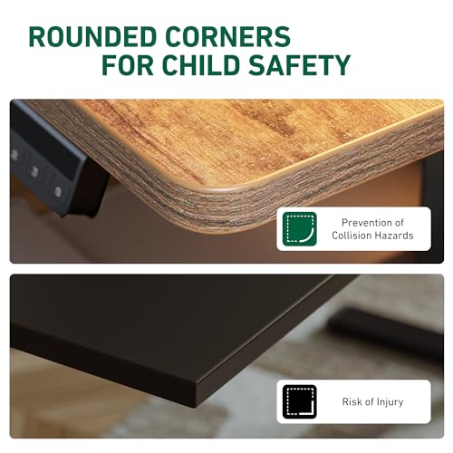 FEZIBO 55 x 24 Inches Standing Desk with Drawer, Adjustable Height Electric Stand up Desk, Sit Stand Home Office Desk, Ergonomic Workstation Black FEZIBO