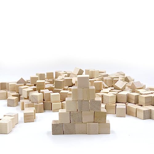 Wood Blocks for Crafting, 1cm Wooden Cubes, Pack of 500 Unfinished Plain Wood Blocks, Small Wooden Blocks Great for DIY Crafts Making - WoodArtSupply