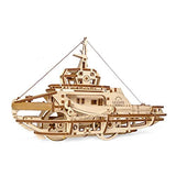 UGEARS Tugboat 3D Mechanical Wooden Model for Self Assembling, DIY, Brainteaser UGEARS
