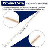 OLYCRAFT 60Pcs 2 Colors Unfinished Guitar String Bracelets 1.7mm Wide Coil Bracelets Stretch Bracelets Gold Silver Metal Bracelets Spring Jewelry OLYCRAFT