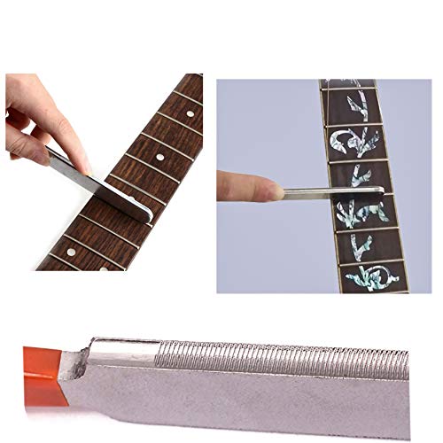 KEWAYO Guitar Fingerboard Luthier Tool Set Including Guitar Fret Crowning Luthier File, Fret Leveling Beam Sanding Leveler Beam and Fingerboard Guard KEWAYO