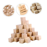 Operitacx 50pcs Wooden Cube Unfinished Wooden Blocks Natural Wood Cube Photo Blocks DIY Stacking Toy Blank Puzzle Wood Squares Mini Toy Wood Cubes Operitacx