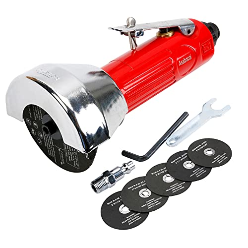 3inch Air Cut Off Tool,Angle Grinder Pneumatic Cutting Machine With 6-Pieces 3" Cutting Disc Set Asabocai