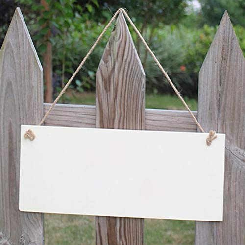 JANOU 3pcs Unfinished Wood Sign Blank Rectangle Hanging Wooden Plaque DIY Craft Project Wood Sign with Rope Door Wall Art Decorative, 3.94x7.87 Inch JANOU