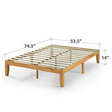 ZINUS Moiz Natural Wood Platform Bed Frame with Headboard - Easy Assembly, No Box Spring Needed, Full Size Zinus